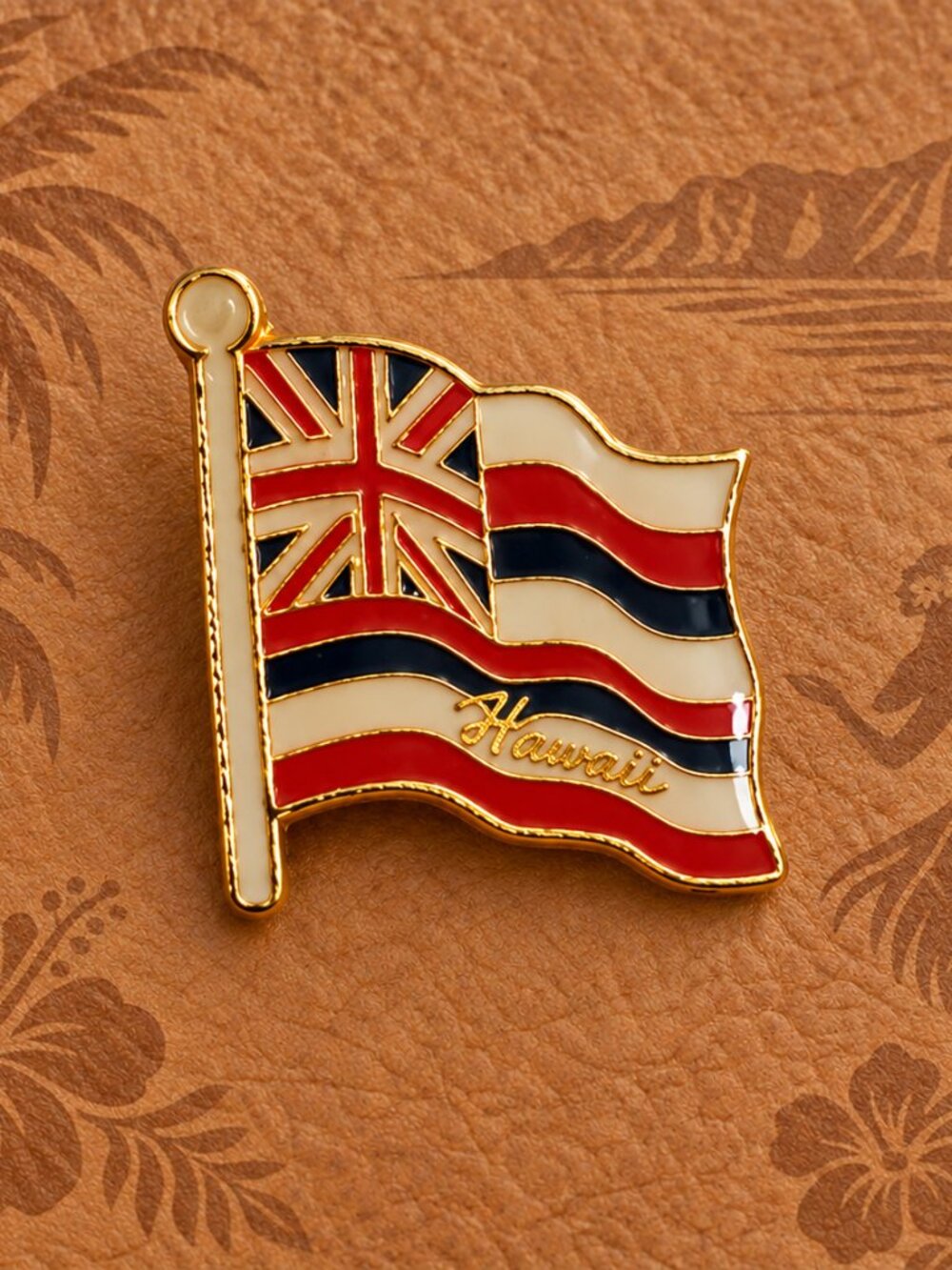 Hawaii Aloha USA State Flag Vintage Lapel Pin Hawaiian Polynesian Island Badge